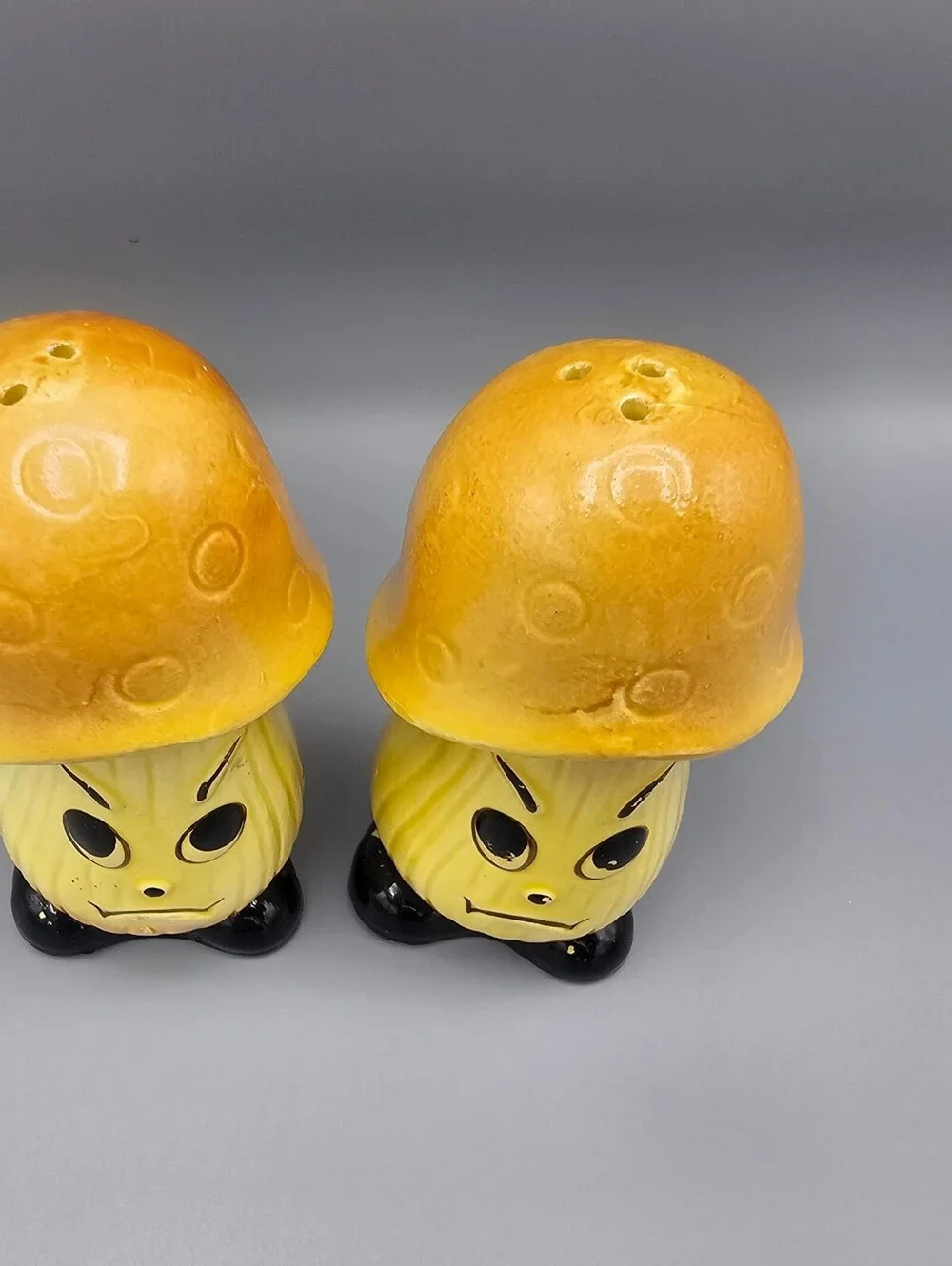 Vintage Ceramic Mushroom Salt and Pepper Shakers Set from Japan